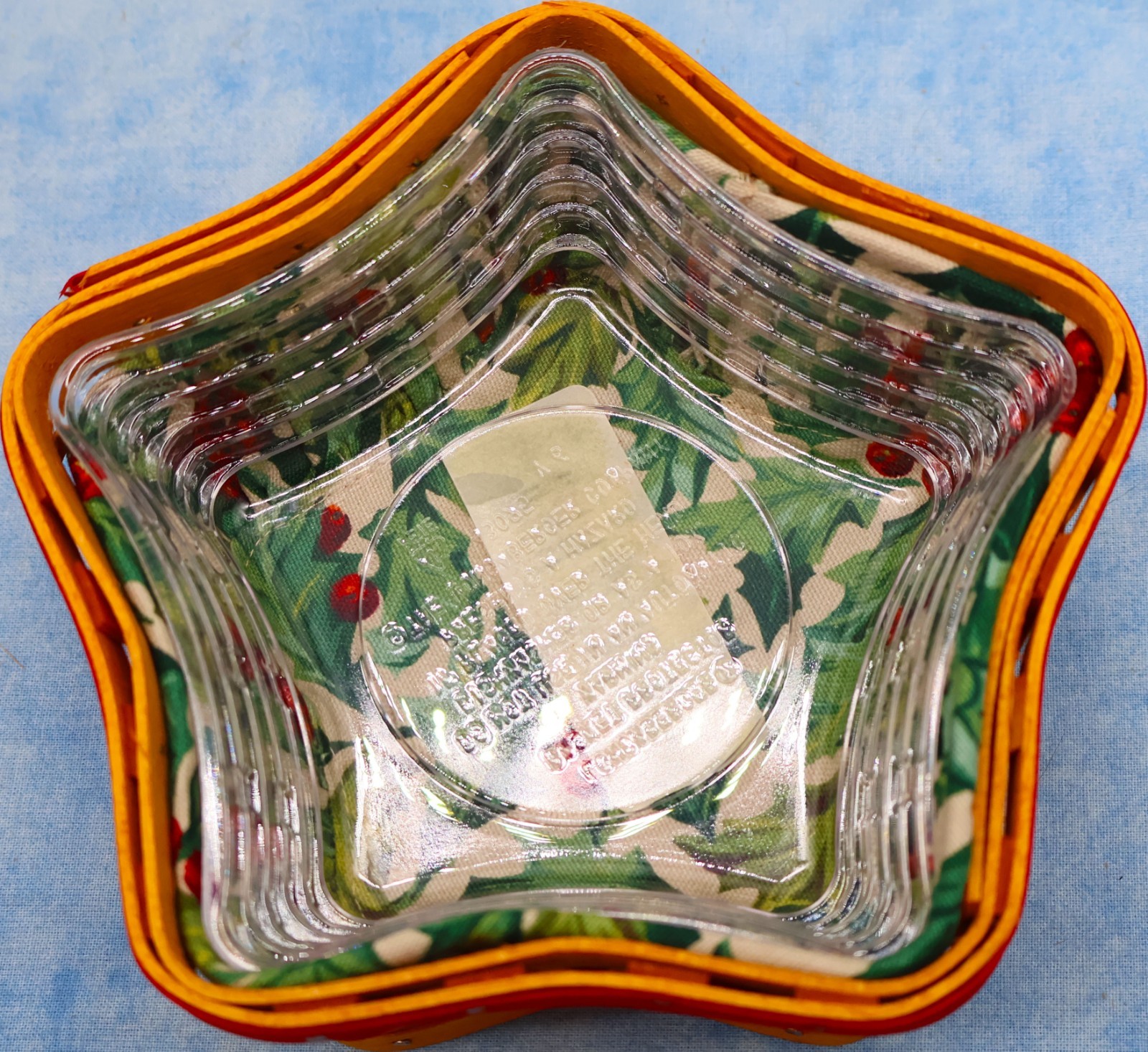 Longaberger 2001 Twinkle Twinkle Star Basket Liner Tie-On Box