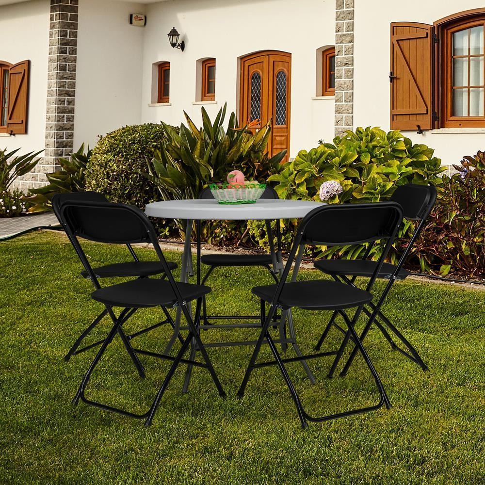 4PCS Portable Plastic Folding Chairs Classic Party Event Wedding Kitchen Chair