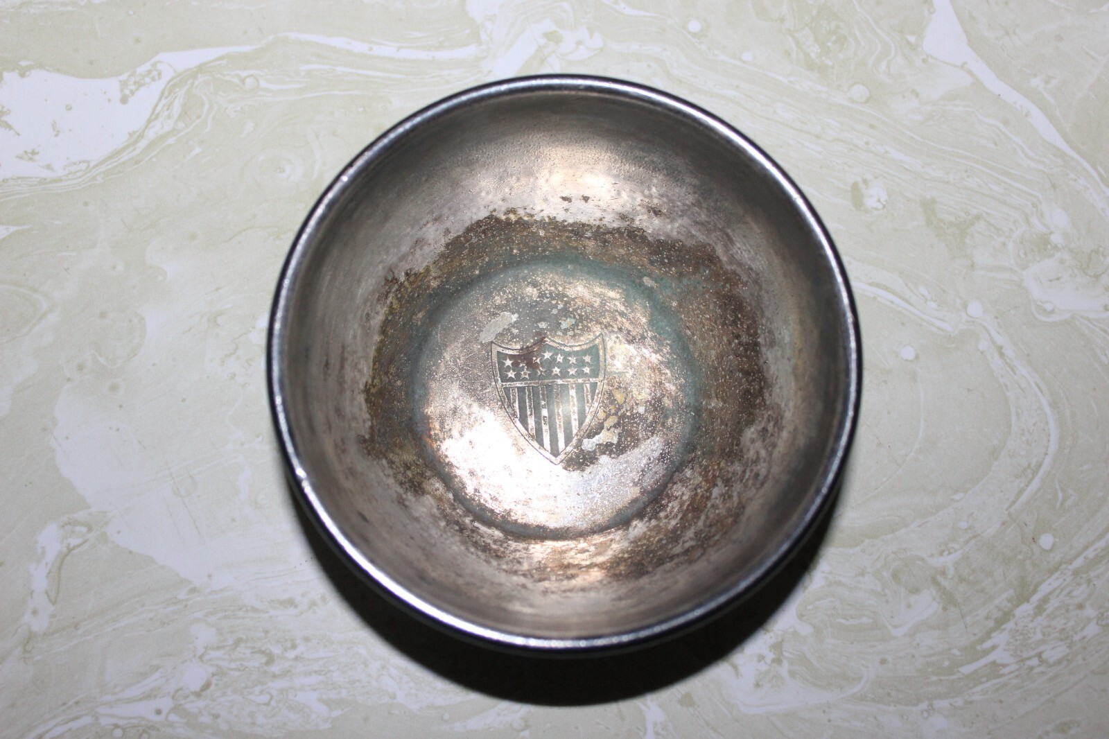 AS FOUND, SILVER SOLDERED BOWL WITH