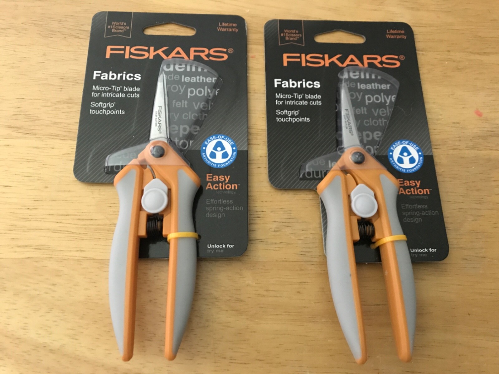 set of 2 new FISKARS Fabrics scissors Micro-tip blade softgrip, mask making