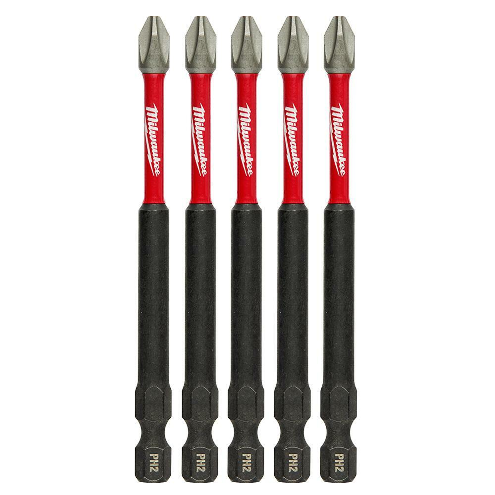 #2 Philips Shockwave 3-1/2 In. Impact Duty Steel Driver Bits (5-Pack)
