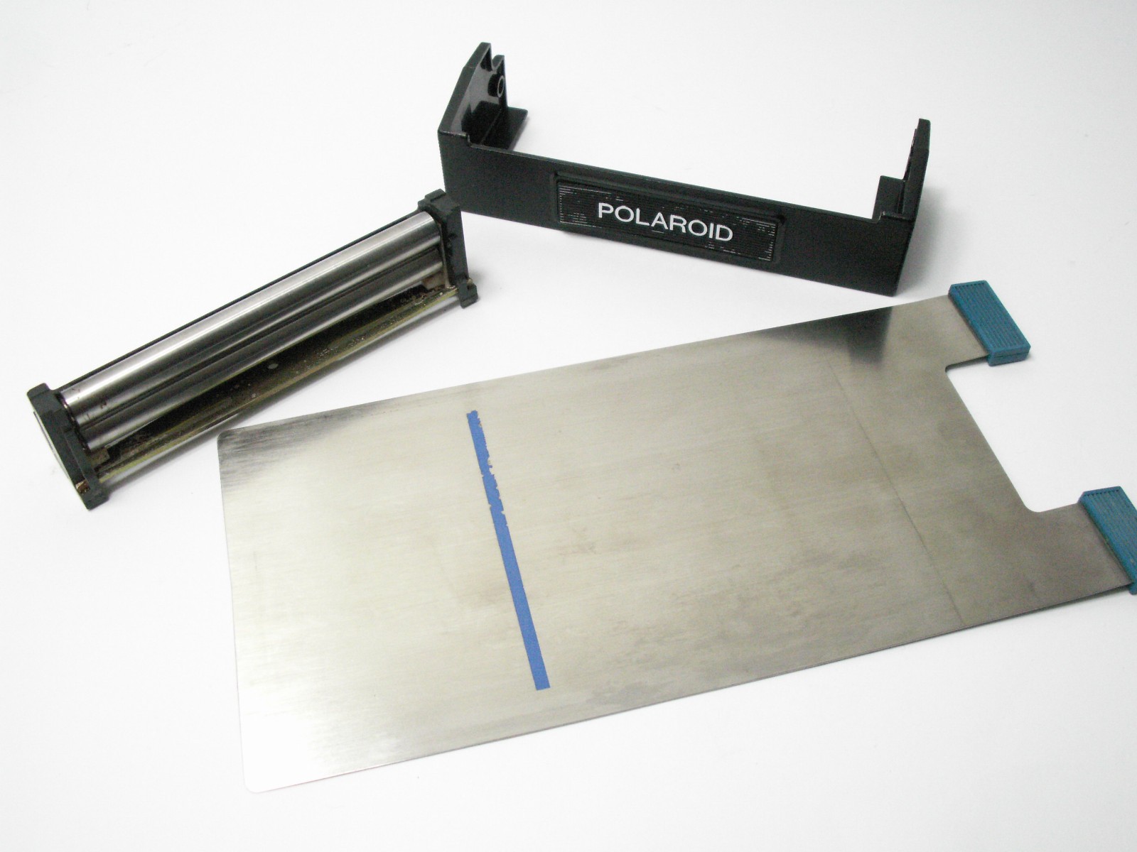 Polaroid 550 Instant Film Back parts - darkslide, rollers and lock door