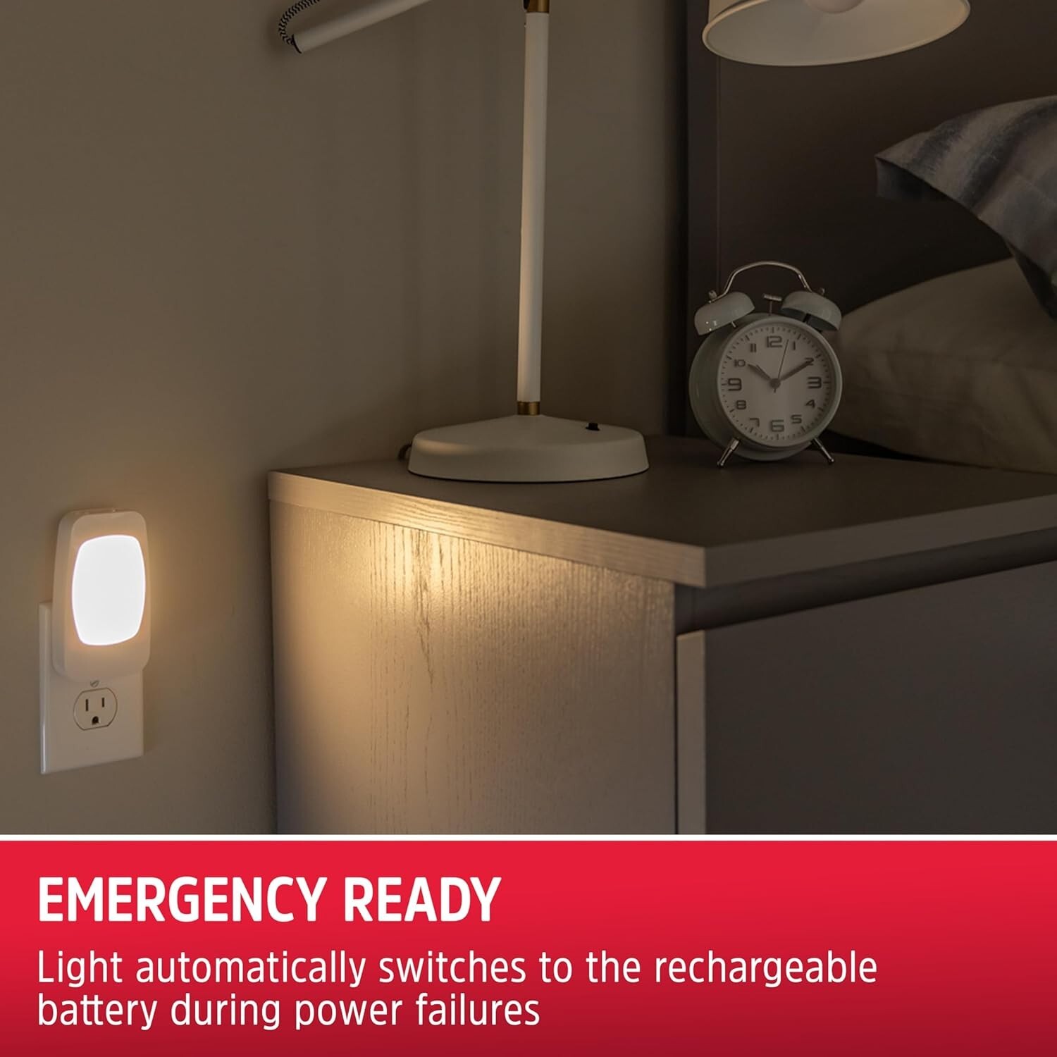 4-in-1 LED Night Light Power Failure Emergency Flashlight Plug-in