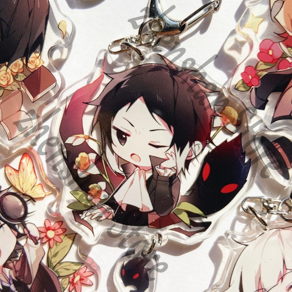 Bungo Stray Dogs Ryunosuke Akutagawa Keychains Pendant Bags Key Ring Anime Gift