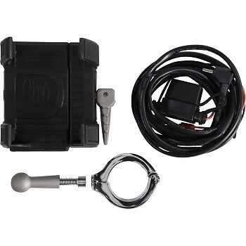 Ciro 50214 Smartphone Holder w/ Charger Chrome Mount for 1-1/4" Bars