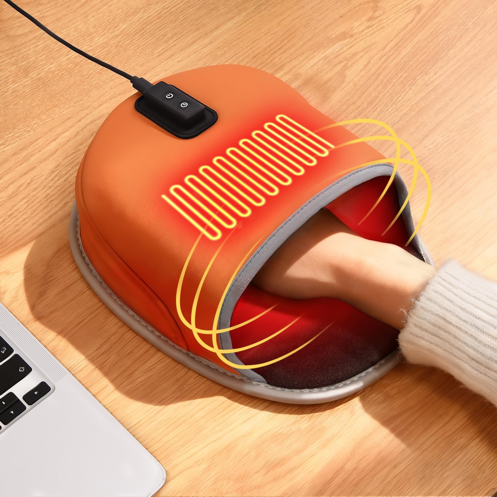 Heated Mouse Pad Hand Warmer - Dual-Sided Heating USB Heated Mouse Pad - 3 Te...