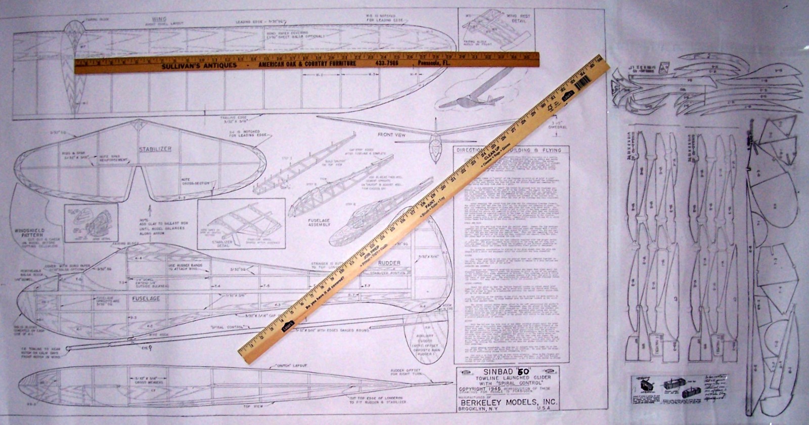 Berkeley SINBAD 60 PLAN PARTS PATTERNS Enlarged