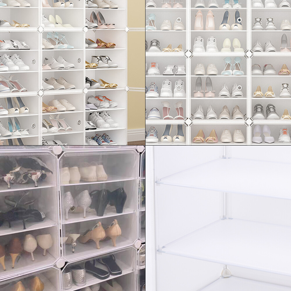 For 36 Pairs Shoes 12 Tiers Shoe Rack Box Organizer Stackable Cabinet Storage