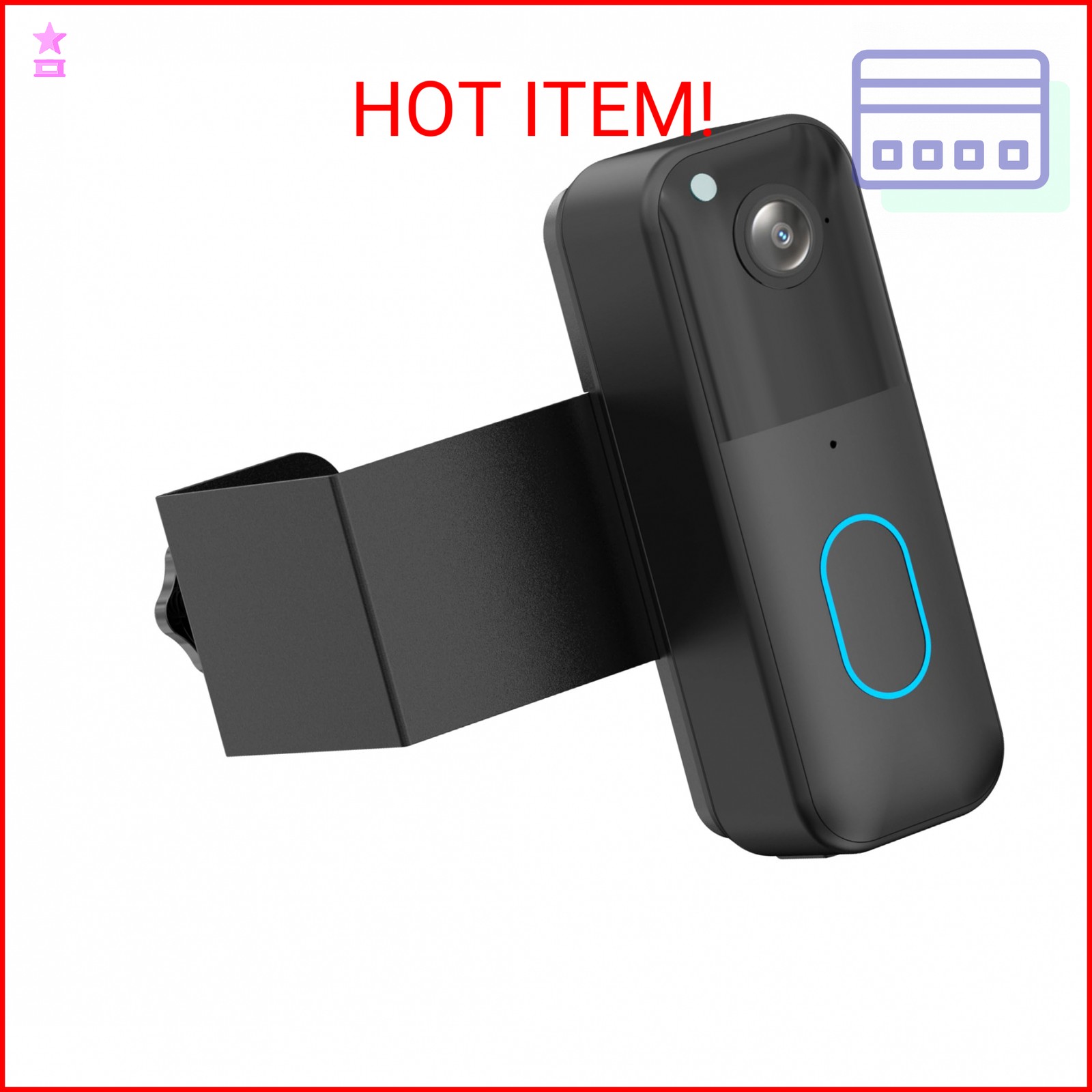 Anti-Theft Blink Doorbell Mount, Drill-Free Door Mount for All-New Blink Video D