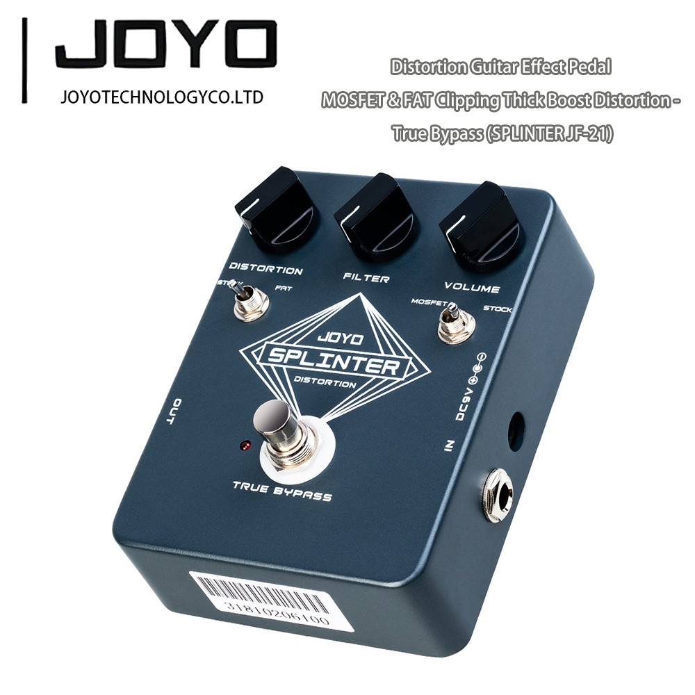 JOYO SPLINTER Distortion Guitar Effect Pedal MOSFET & FAT Clipping Circuits