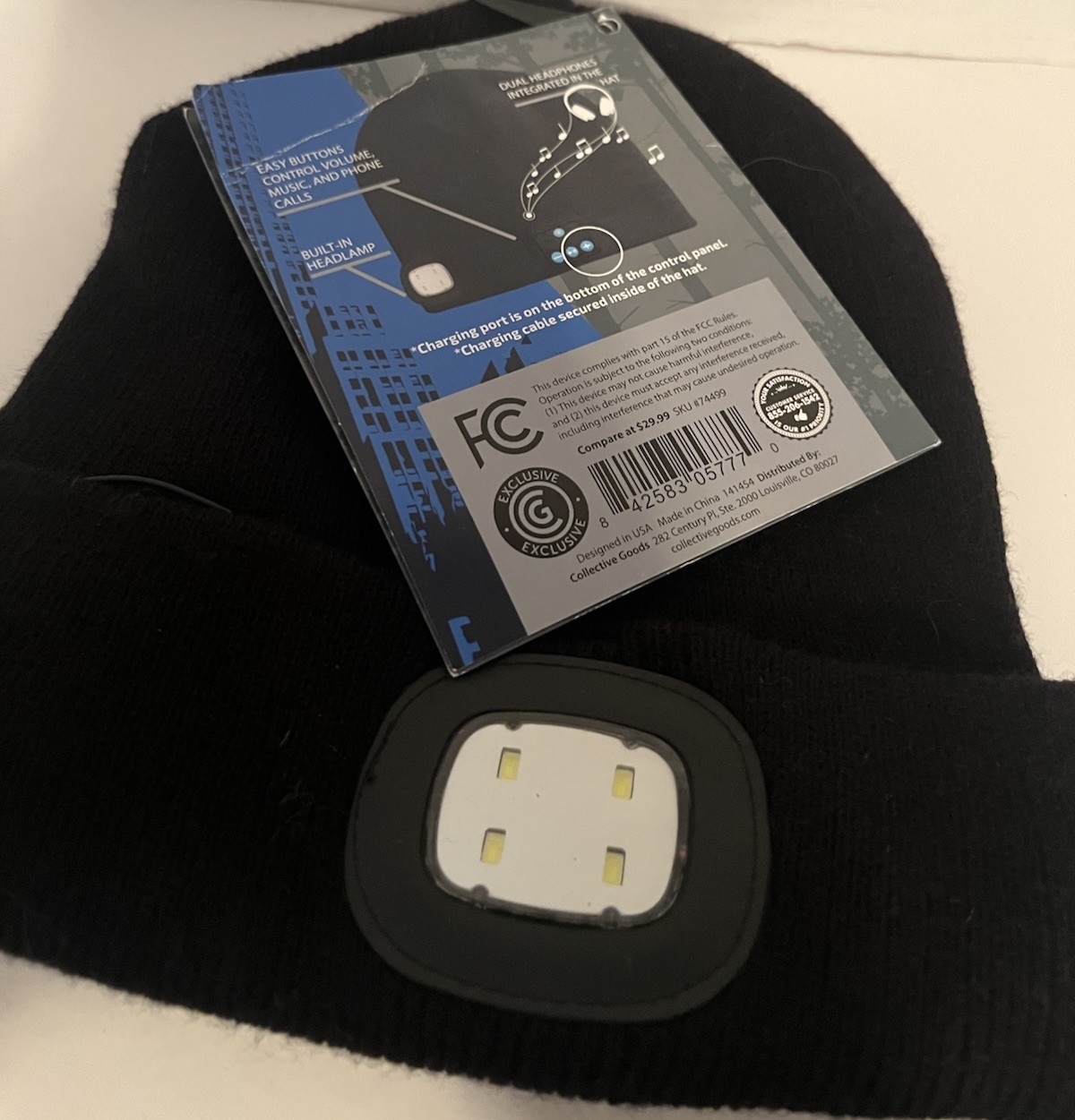 Tech Beanie Built In Light And Bluetooth Connection