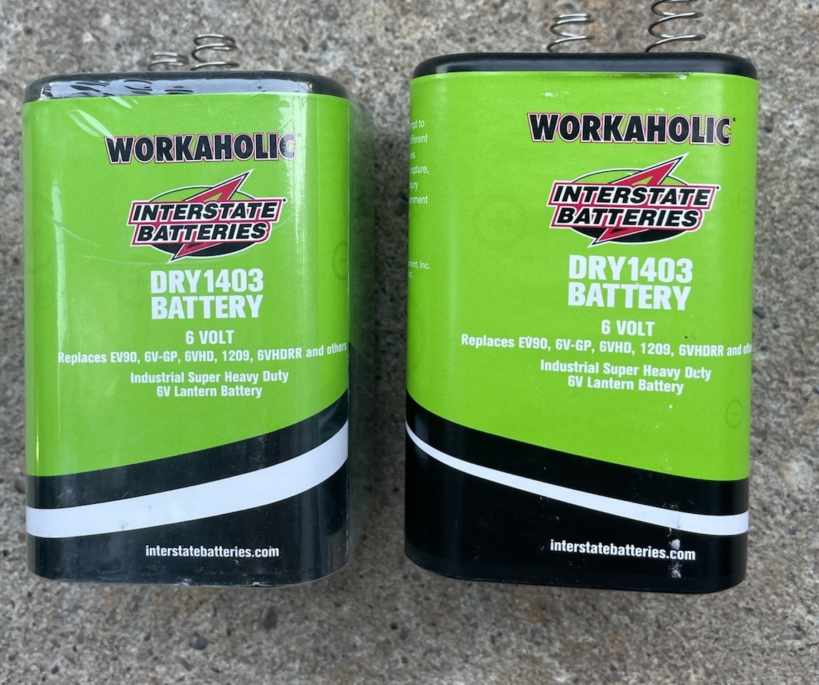 Two (2) Pack  Interstate Workaholic DRY1403 Heavy Duty 6v Battery