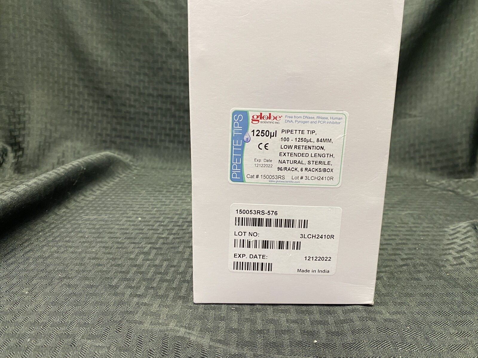 (480) Globe Scientific 1250uL Pipette Tip Low Retention Extended Length 150053RS