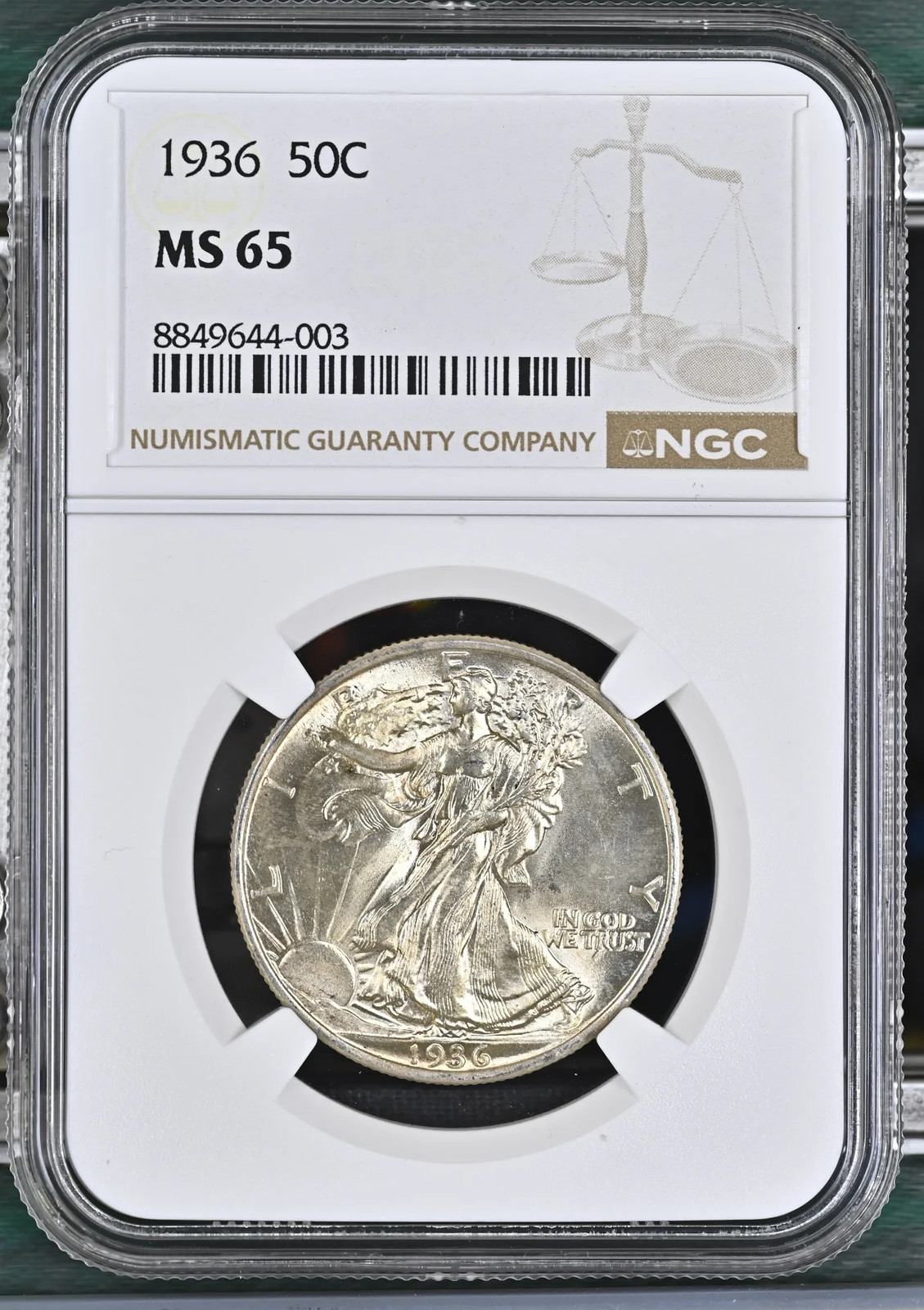 1936 Walking Liberty Half Dollar NGC MS-65