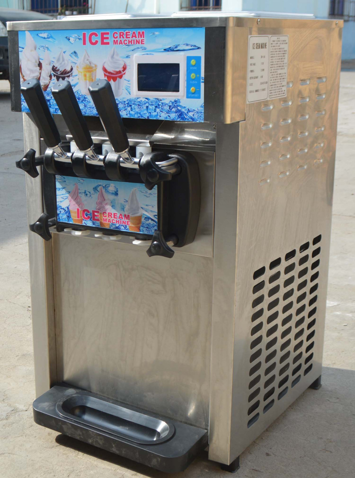 Commercial 3 Flavor Soft Ice Cream Frozen Cones Yogurt 110V Machine Fast Shiping