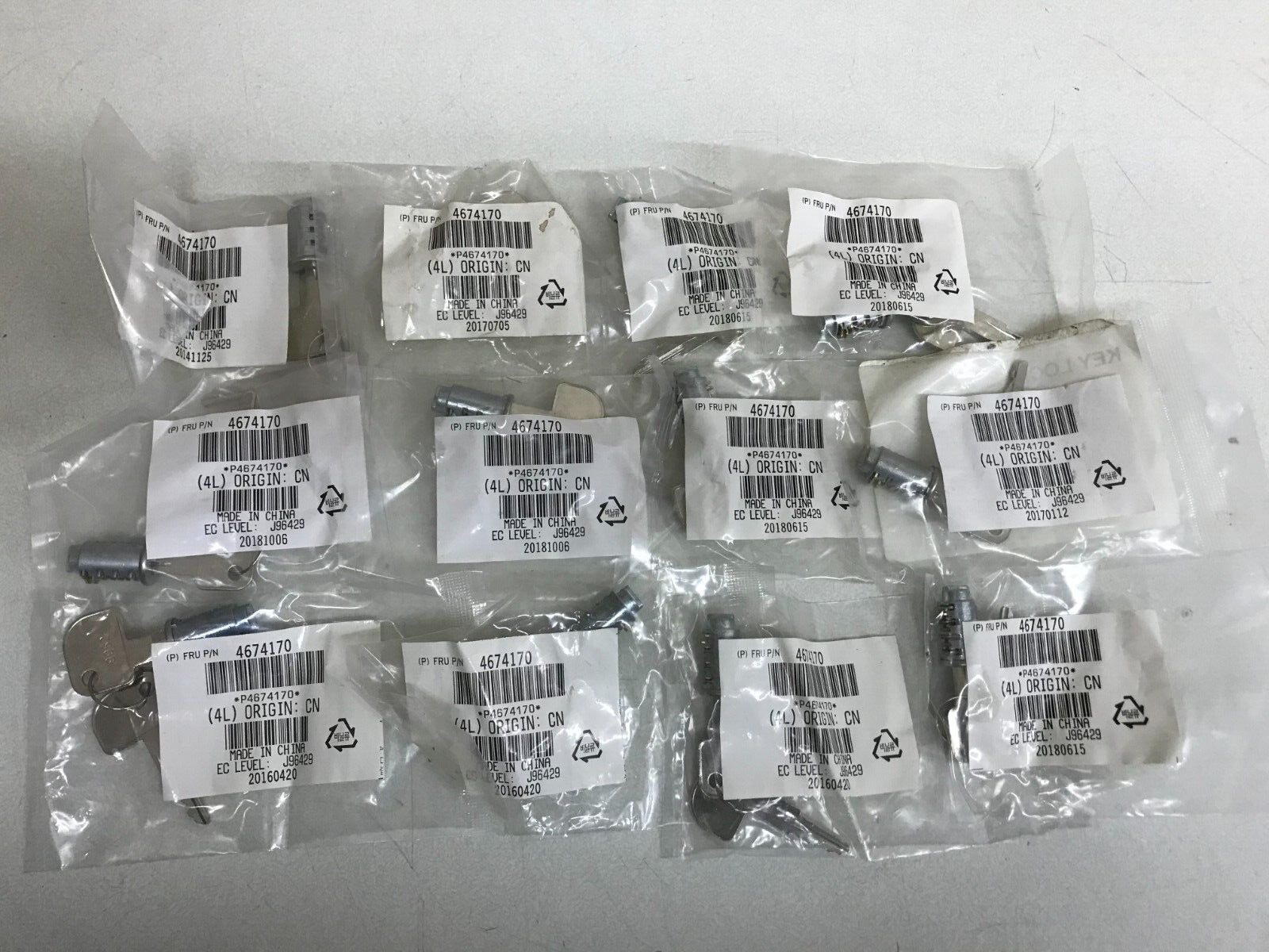 LOT of 12 NEW IBM Toshiba 4674170 Lock Cylinder Key Set w/ Keys POS Cash Drawer