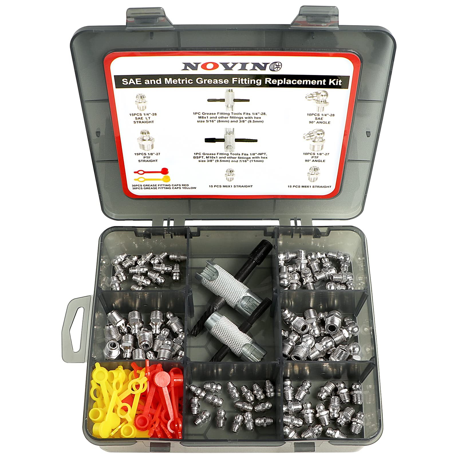 Grease Fitting Replacement Kit-Grease Zerk Tools and SAE &Metric Zerks