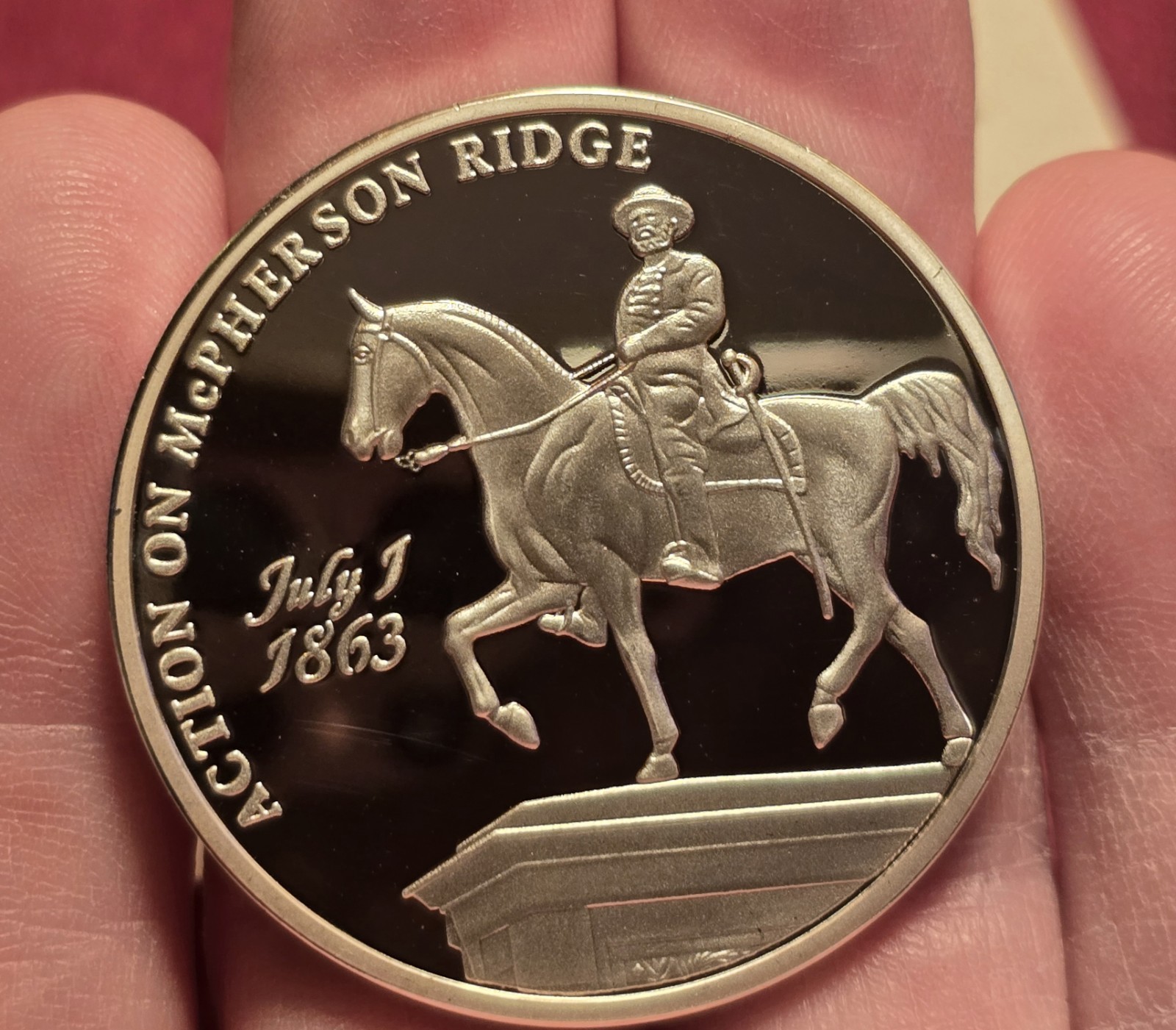 2012 Gettysberg 3 Desperate Days ACTION ON McPHERSONS RIDGE Limited EDITION COIN