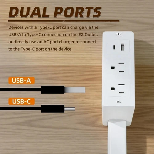 Electrical Outlet Expander Power Socket Rotating Sticks Sofas Nightstands Desk