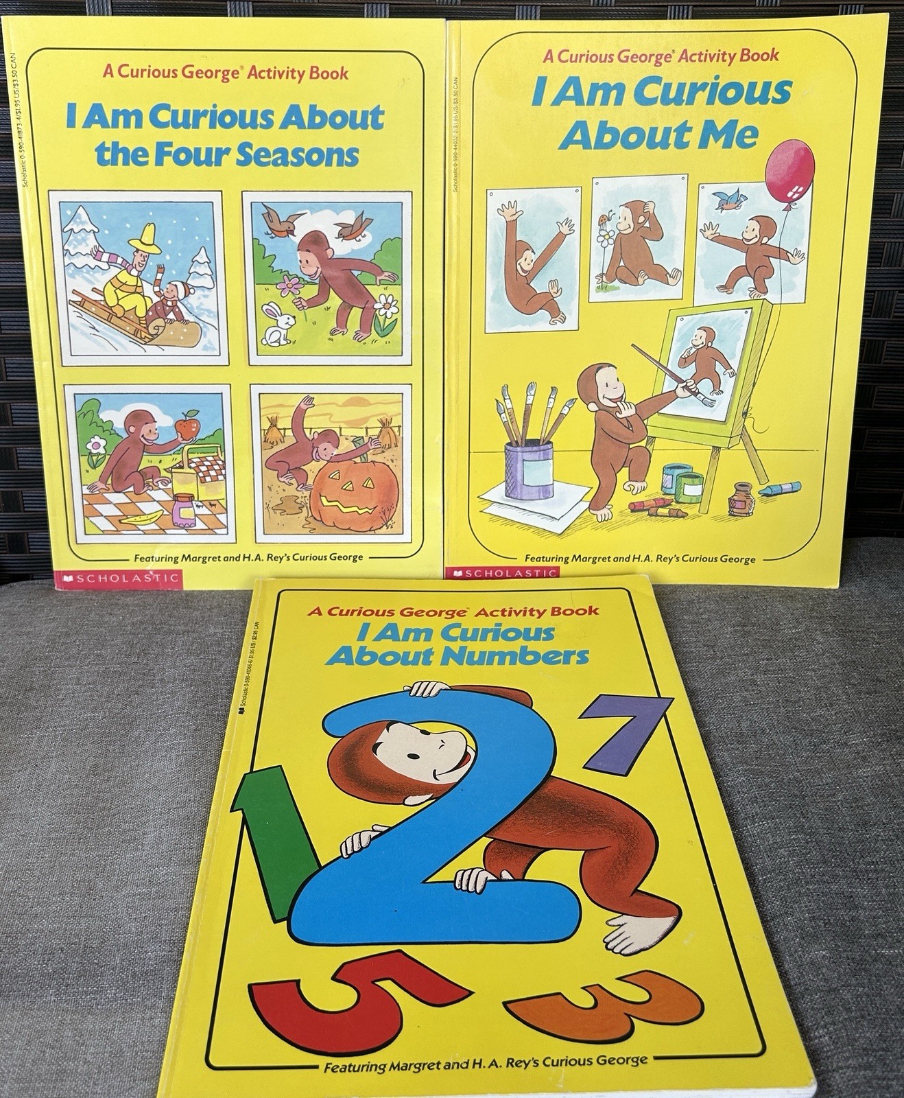 Vintage Curious George "I am Curious About" Activity Books New & Unused Lot of 3