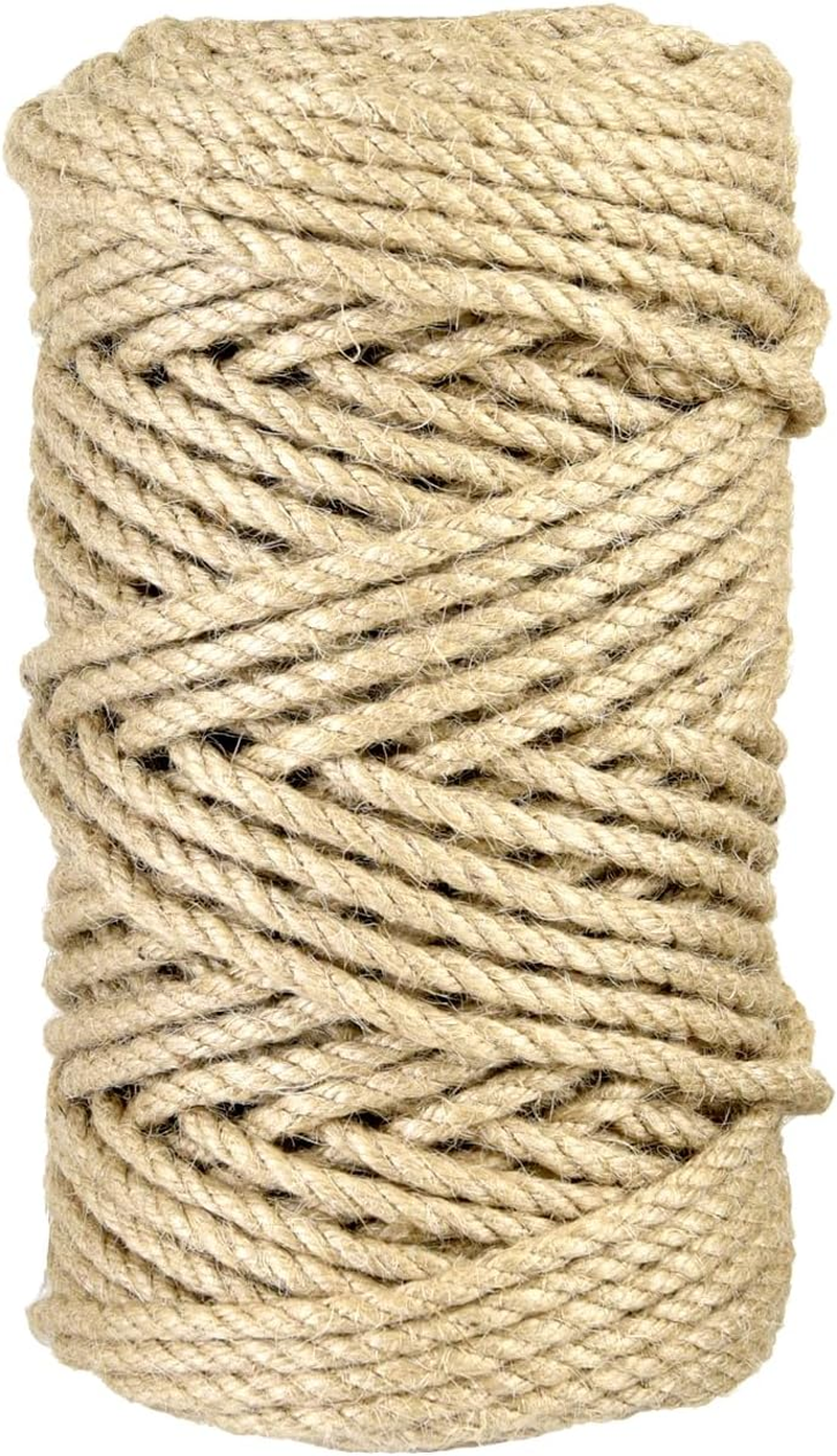 164 Feet 5Mm Jute Twine, Heavy Duty Jute Rope, Natural Jute