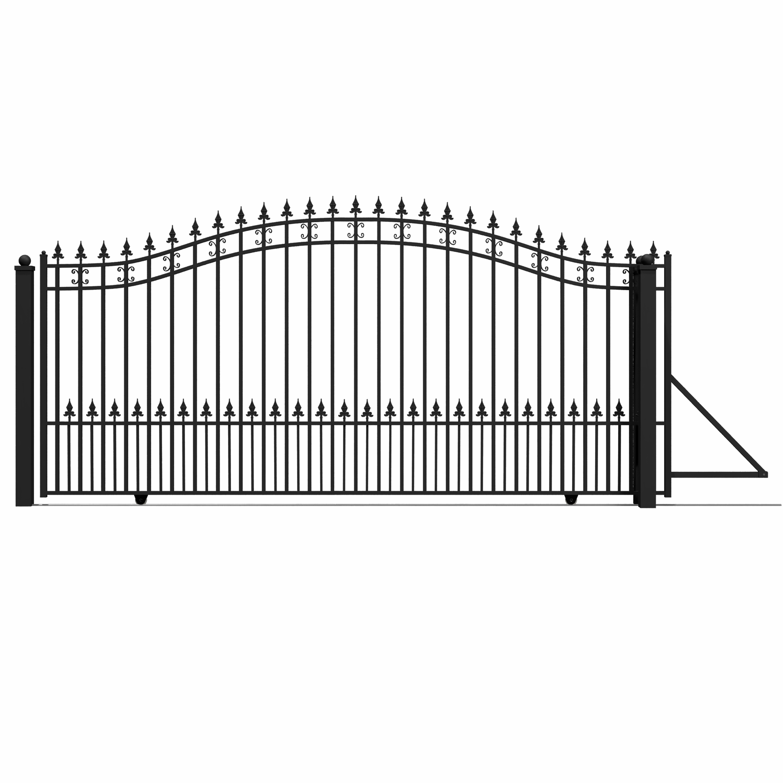ALEKO Steel St. Louis Style Single 14' Driveway Gate Powder Coated Black