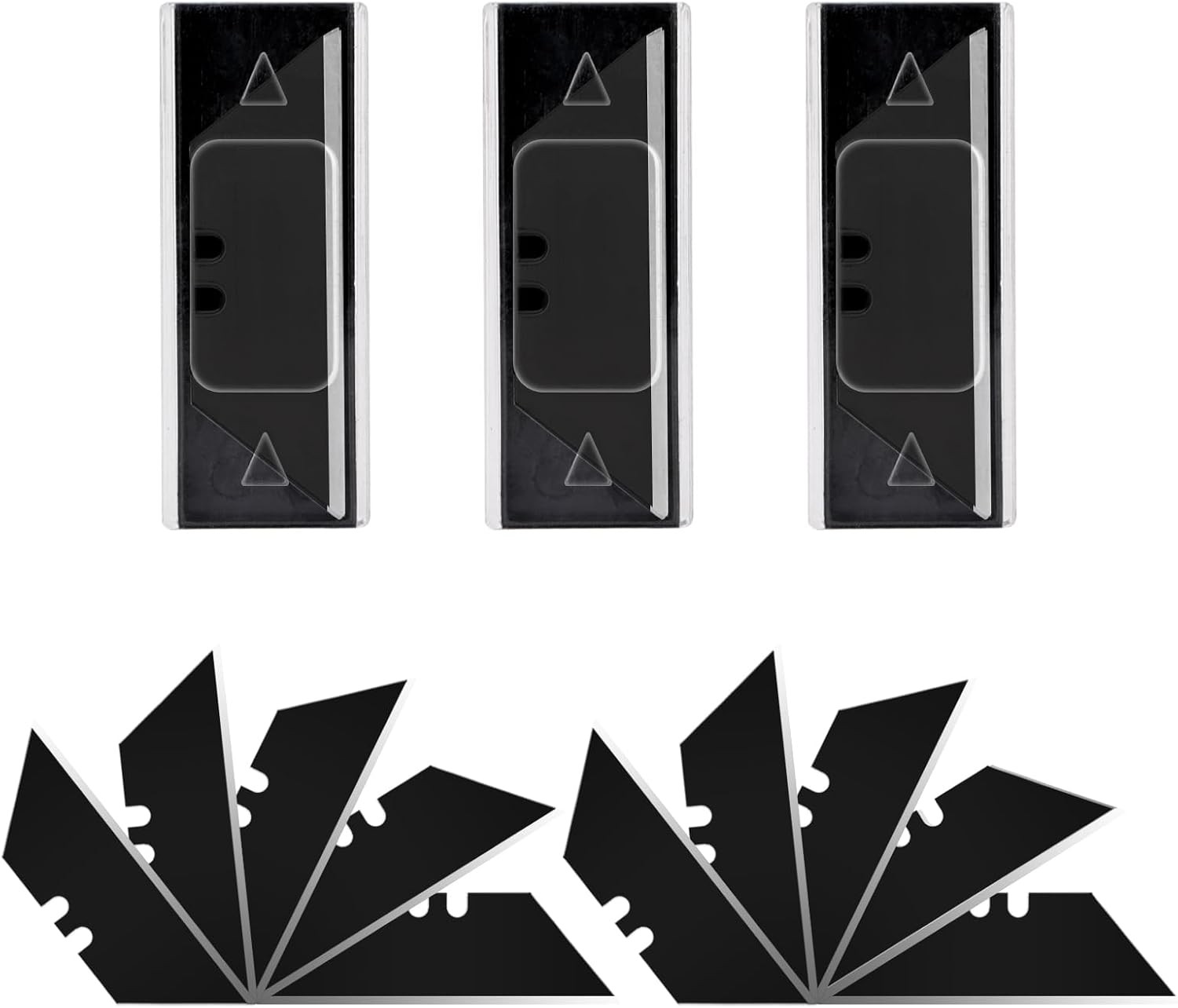 30 Pack Utility Knife Blades, SK5 Box Cutter Blades, Razor Blades | Black