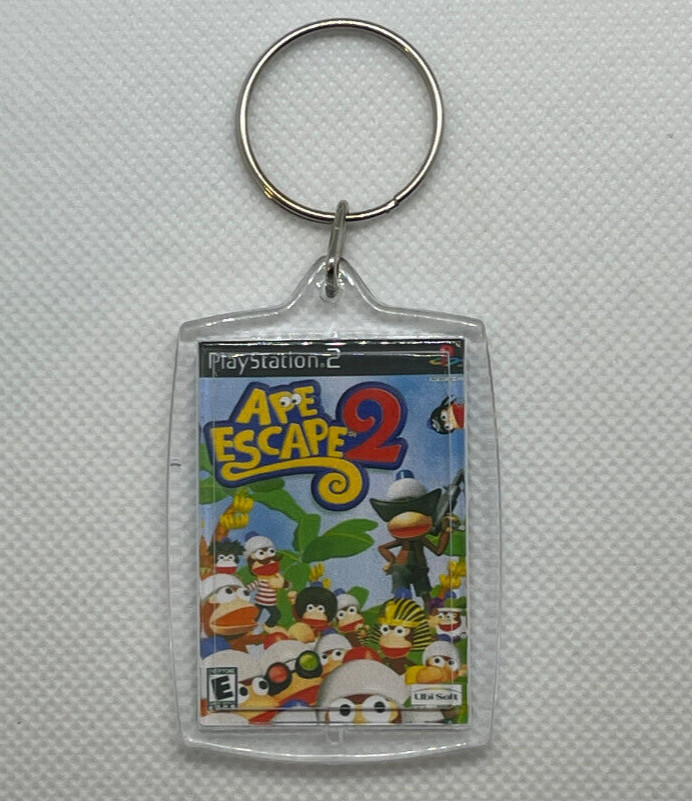 Ape Escape 2 PlayStation 2 PS2 Keychain Double Sided Acrylic Handmade Gamer Gift