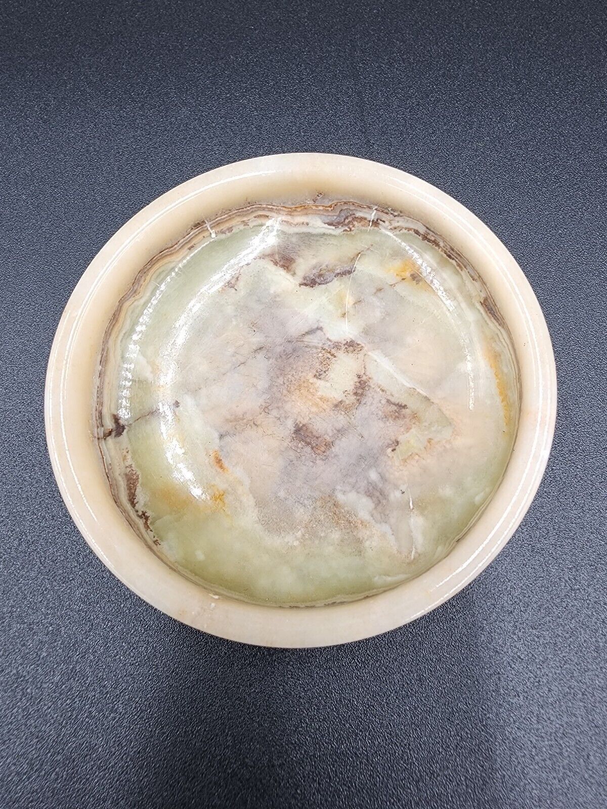 Carved Stone Trinket Ring dish 3”