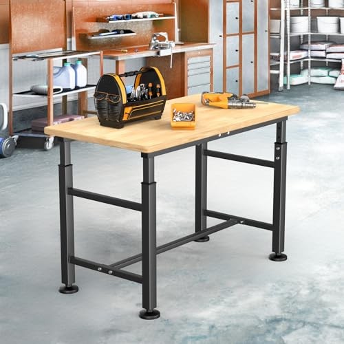 TORACK Workbench Rubberwood Top 47.75" Adjustable 2000lbs