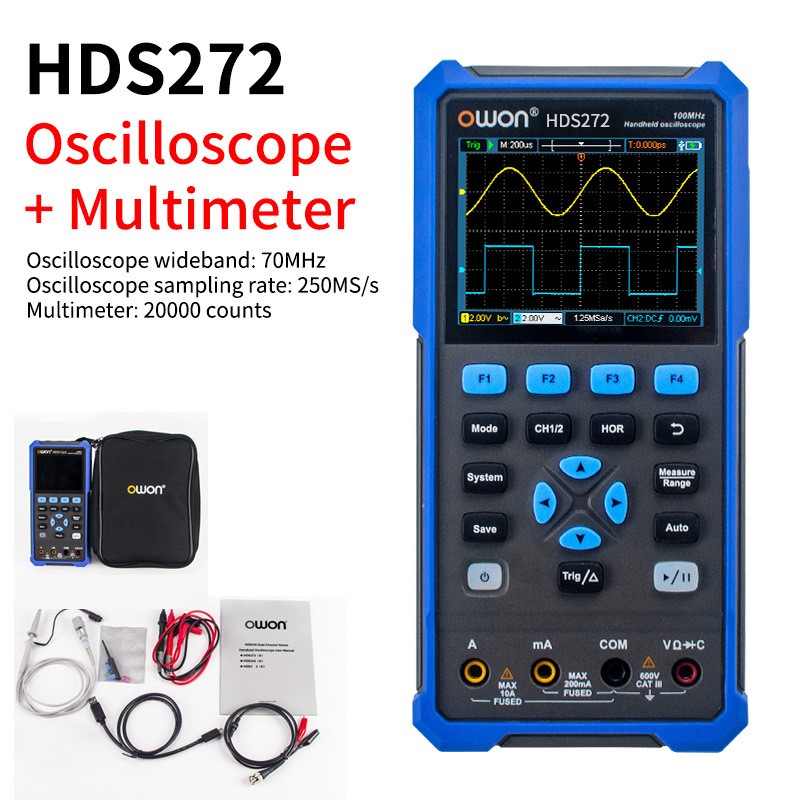 HDS272 2IN1 Digital Oscilloscope 70MHz 250MSa/s Multimeter
