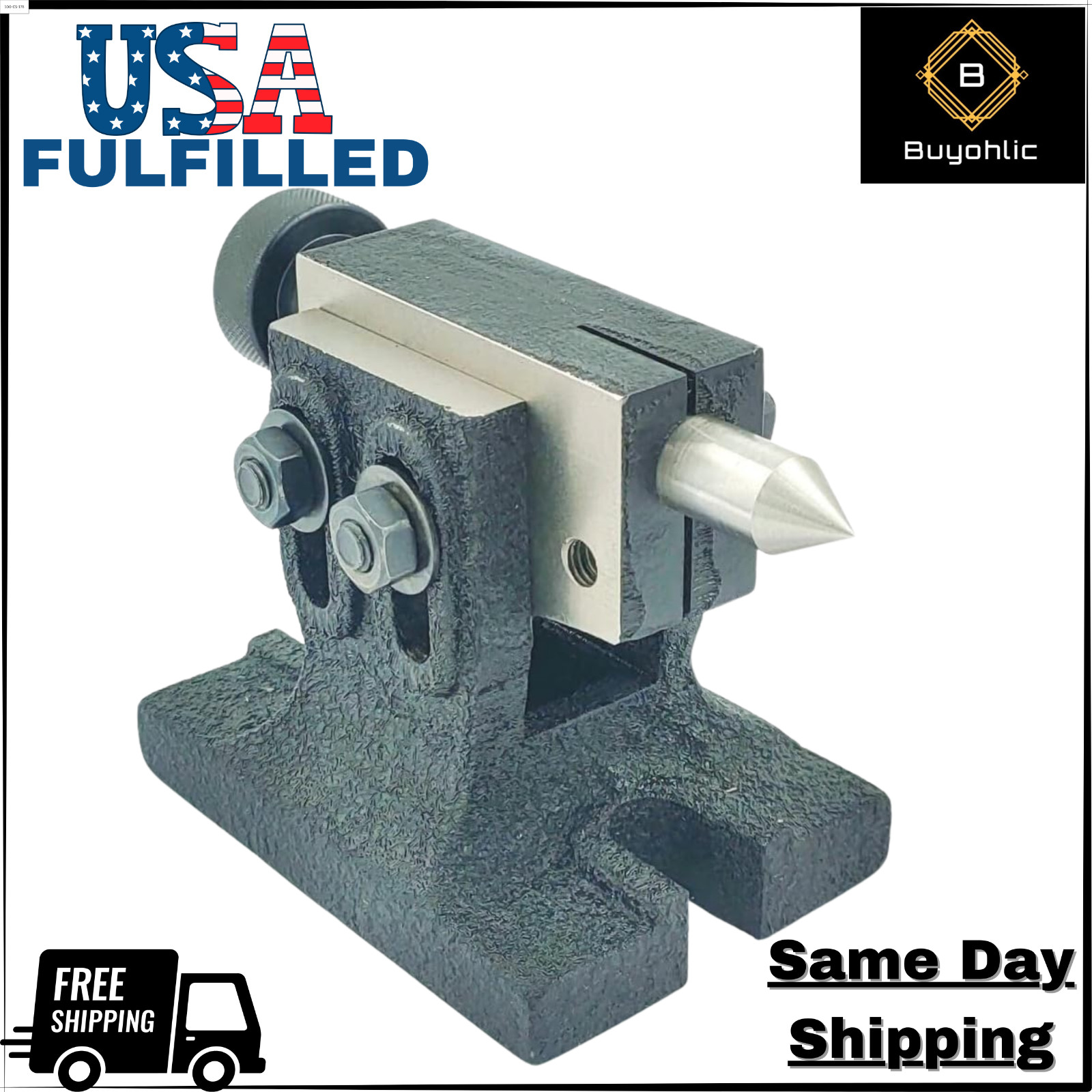 Heavy Duty Adjustable Tailstock for Lathes & Rotary Table -USA FULFILLED