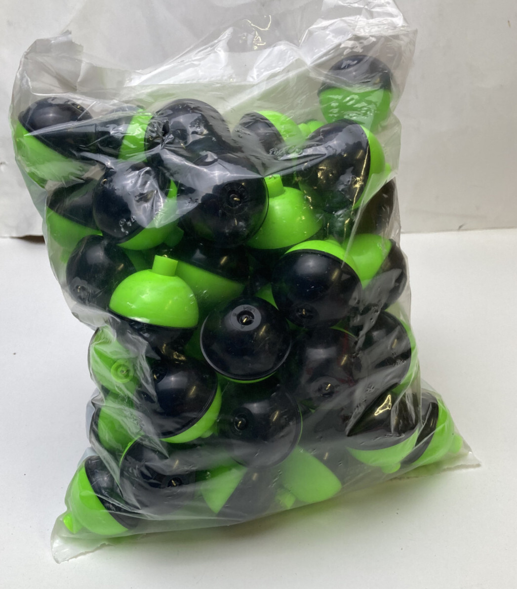 1.5" inch 38mm Green & Black - ROUND Fishing Bobbers Floats - USA MADE - 50/bag