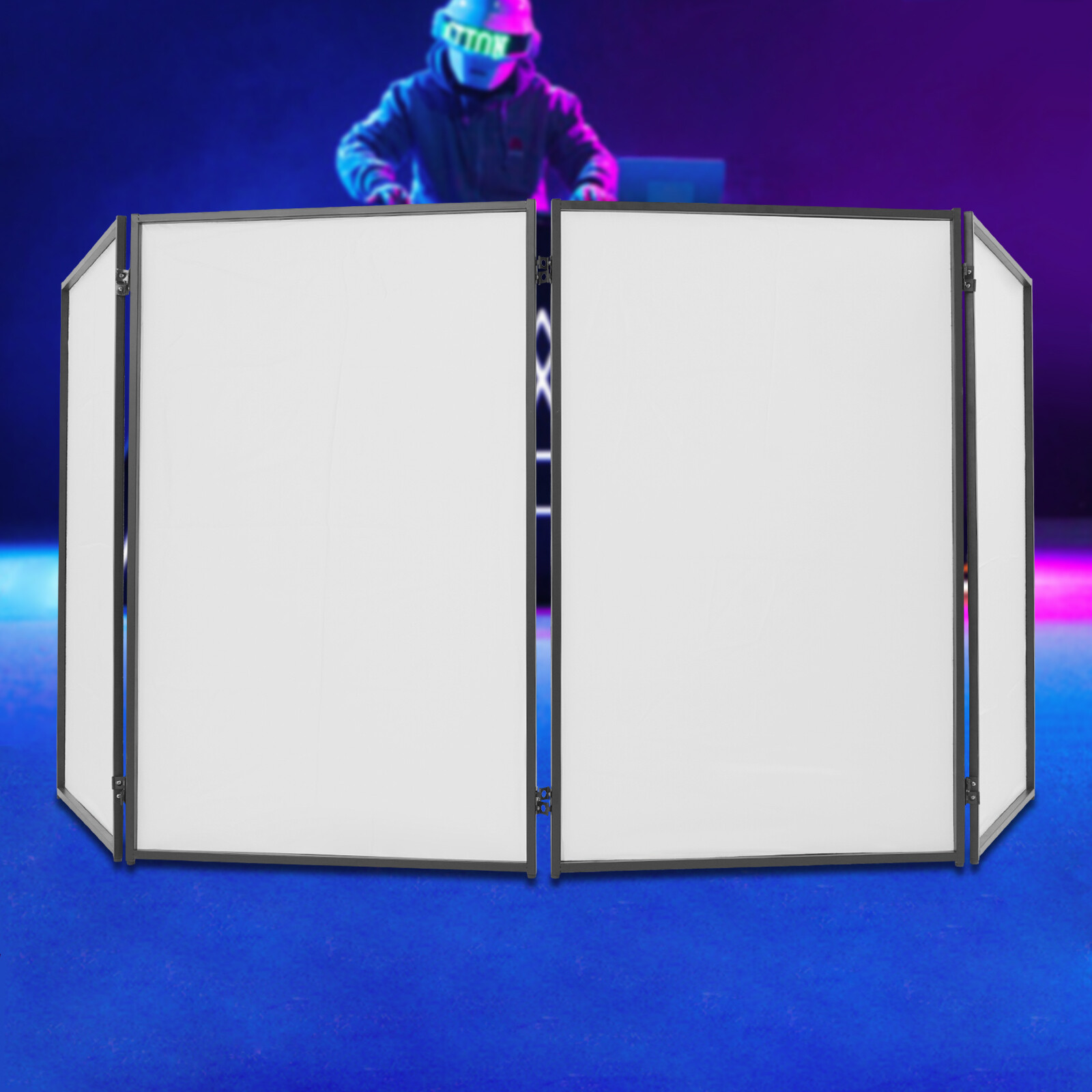 DJ Event Facade Portable Foldable 4-Panel Light Metal Frame Booth With Carry Bag