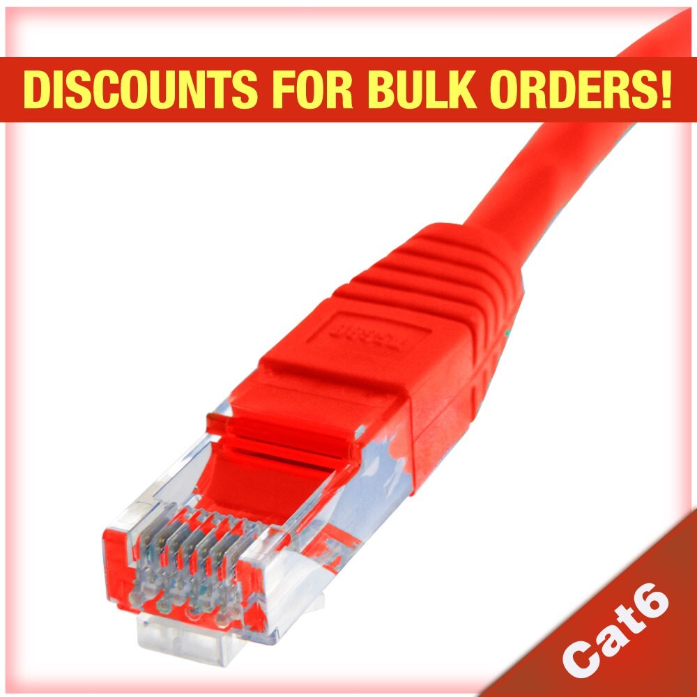 Skyline™ 8-Conductor 24 AWG RJ45 Cat6 Ethernet Patch Cable (10ft, Red)