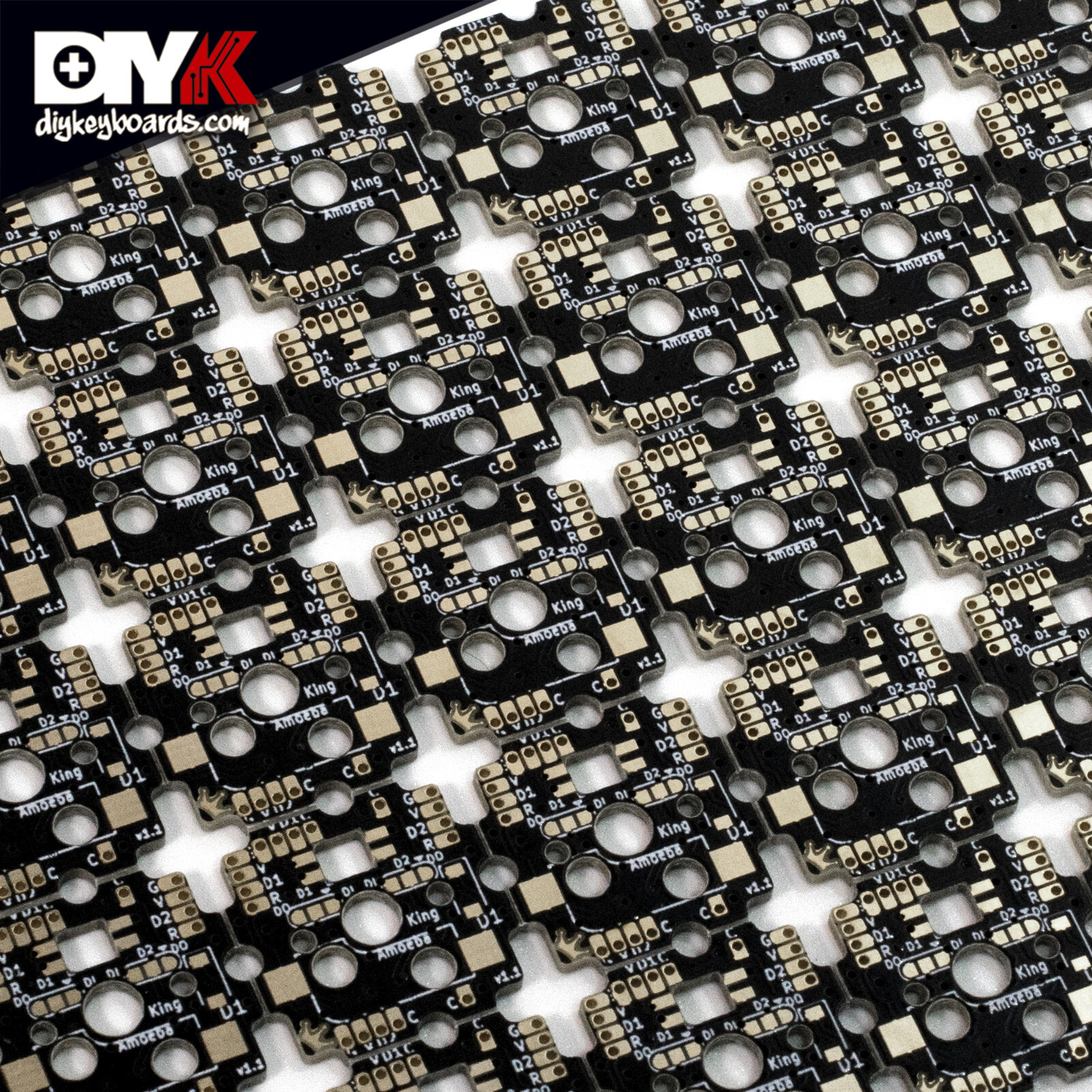 Amoeba King Single-Switch PCB — Single Key PCB, Handwired, Mechanical Keyboard