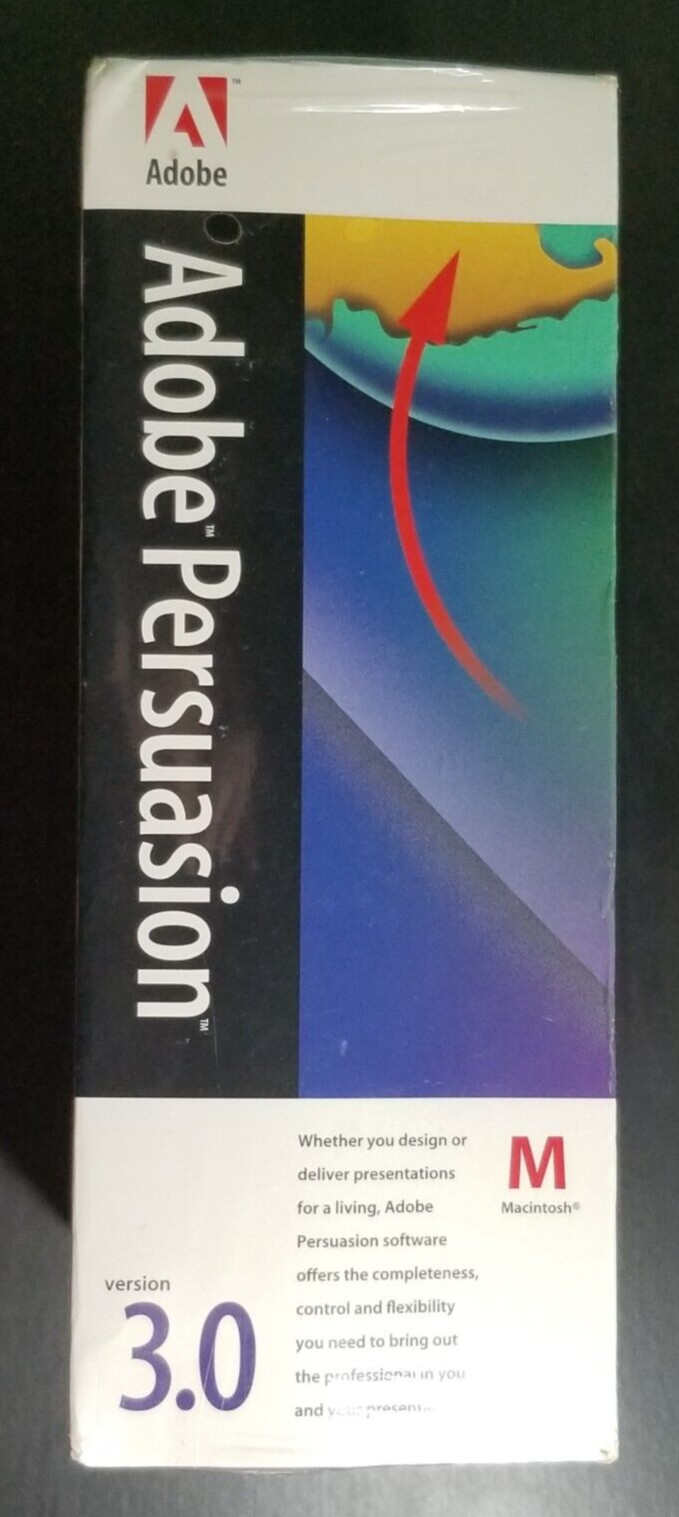 Adobe Persuasion 3.0 Vintage Macintosh 3D Charting Presentation Big Box Software