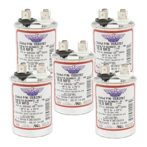 USA2207 10 uf/MFD 370-440 VAC volts Round Run Capacitor CBB65 50/60 Hz Lot-5