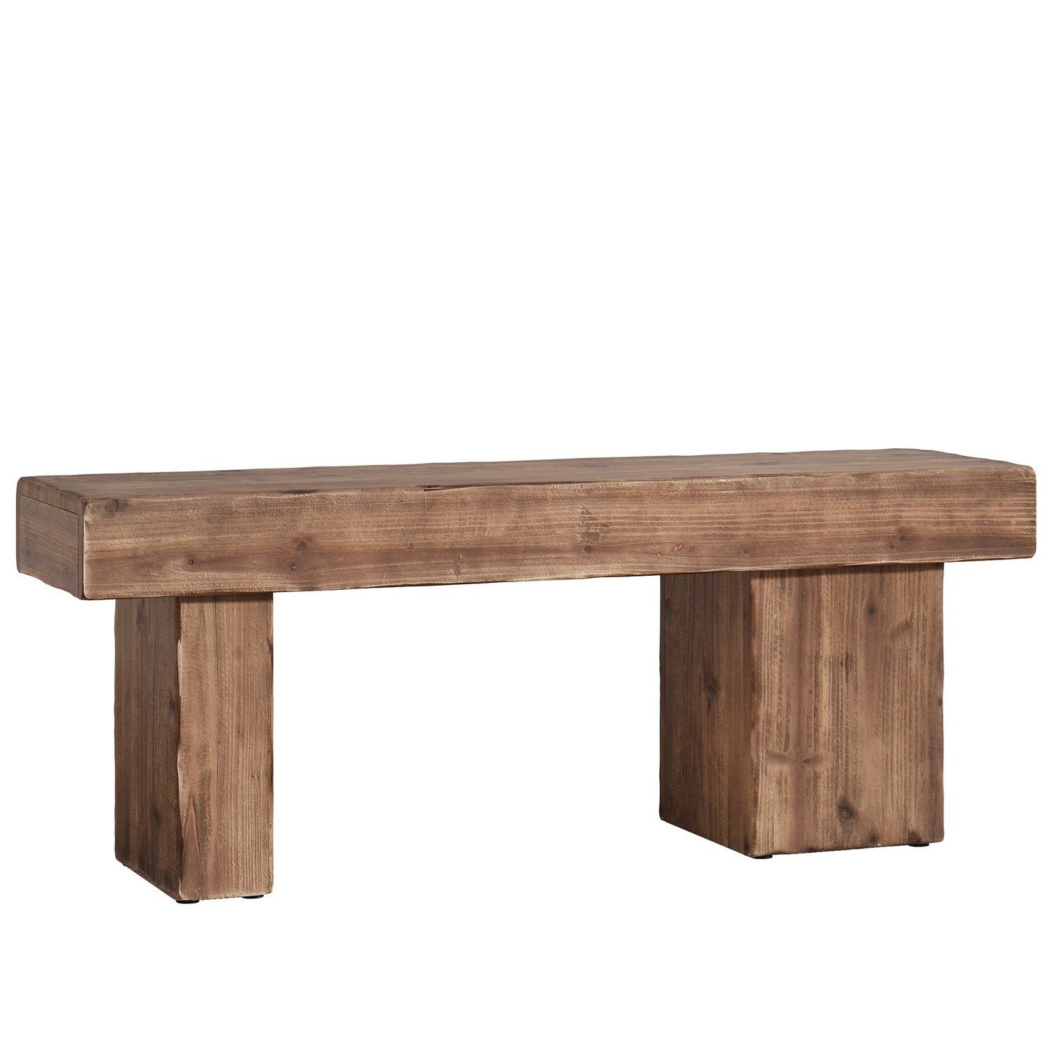 Solid Wood Bench, 47" Farmhouse Entryway Bench with Artistic Legs