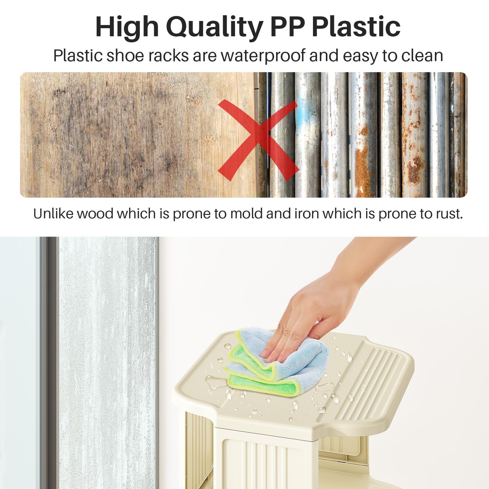 Vertical Shoe Rack: 8 Tiers Stackable Shoe Rack for Closet DIY Free Standing ...