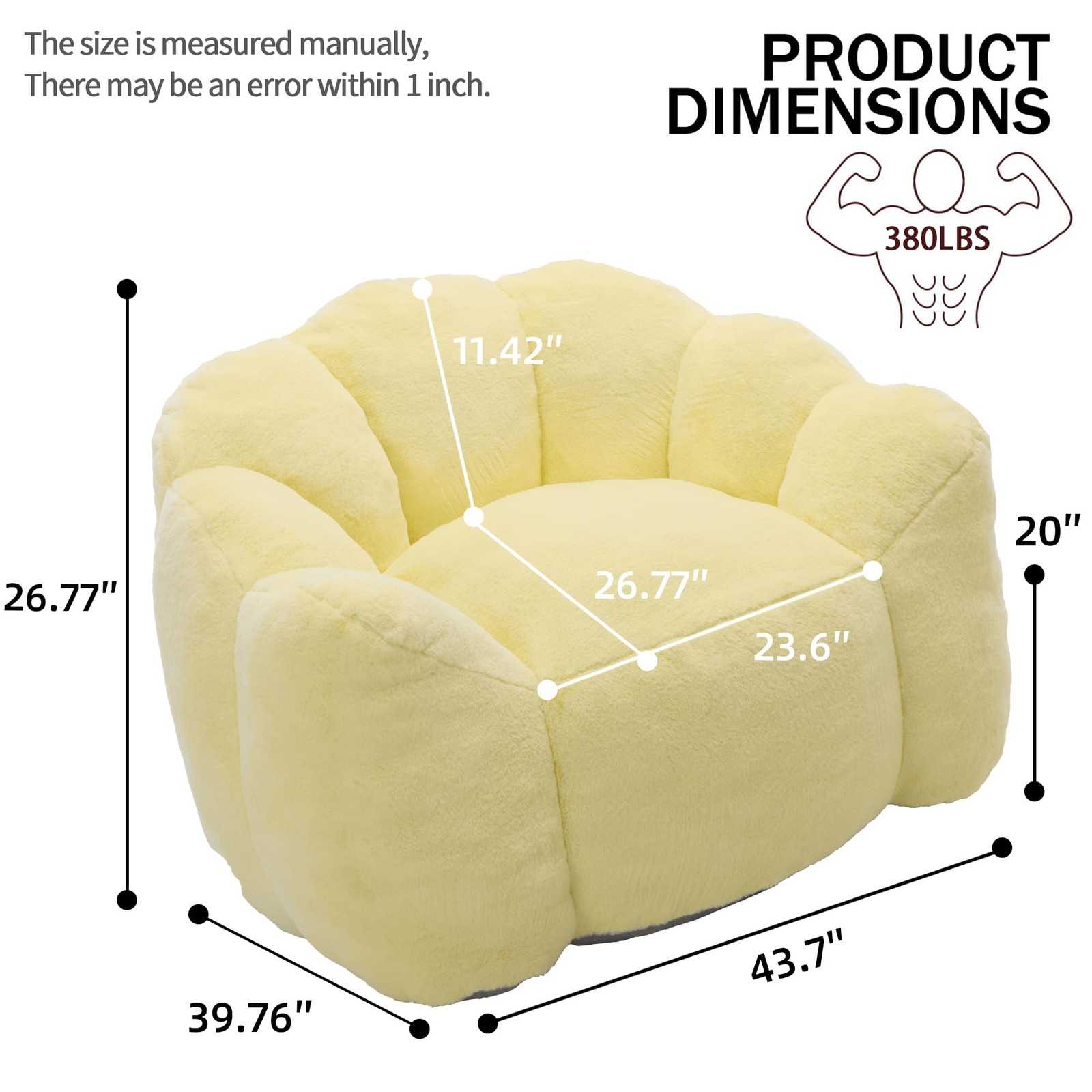 Yellow Lotus Compression Sofa Bean Bag Pull Ring Portable Living Room Bedroom