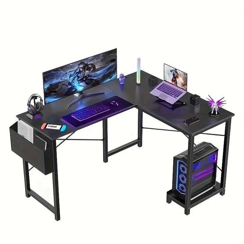 33. 81 oz Gaming Desk Home Office Desk with Shelf for Adults Writing Studying