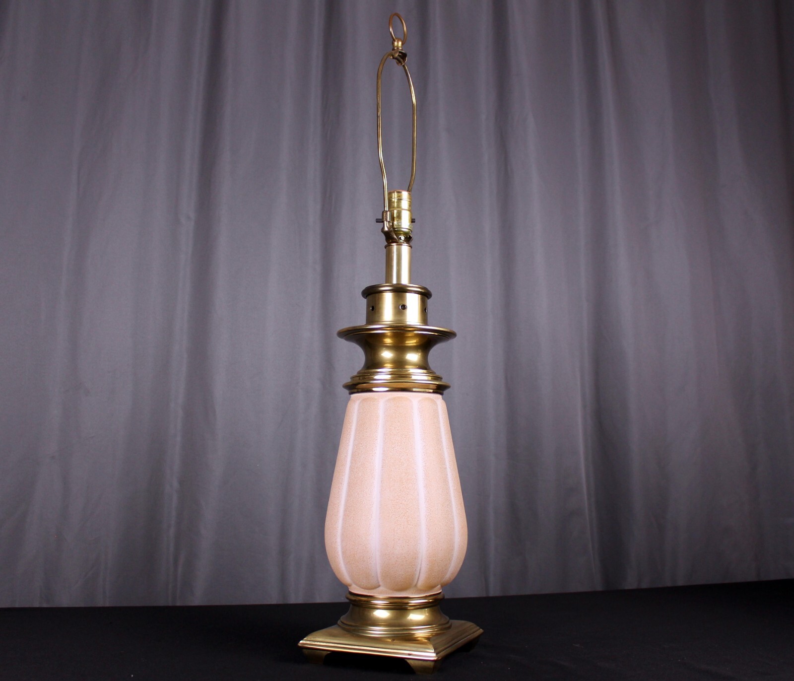 Ceramic & Brass table lamp Ingrid Froehlich, Hollywood Regency 32"