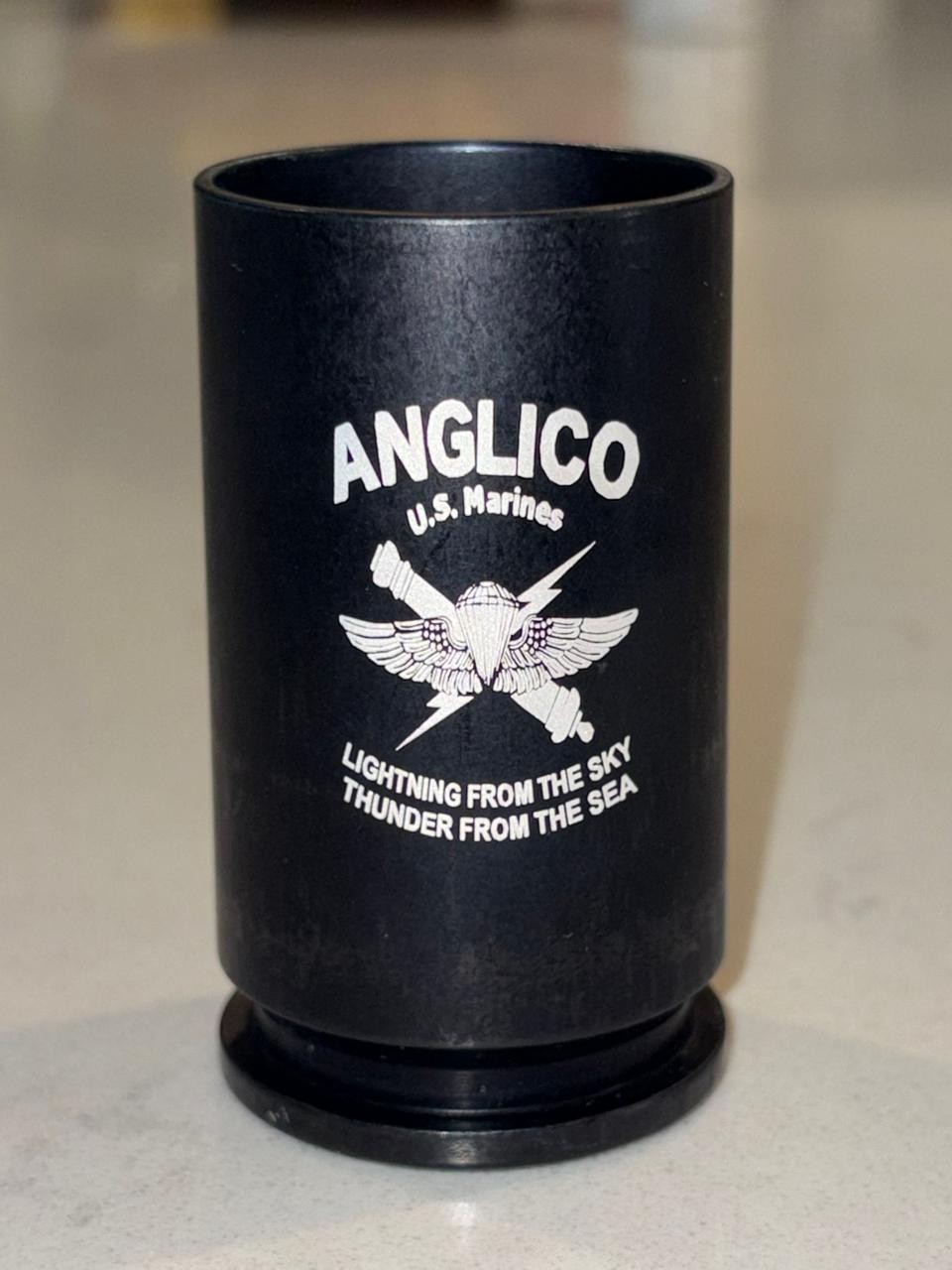A-10 Warthog 30mm Shell Shot Glass - ANGLICO U.S. Marines - Lucky Shot USA