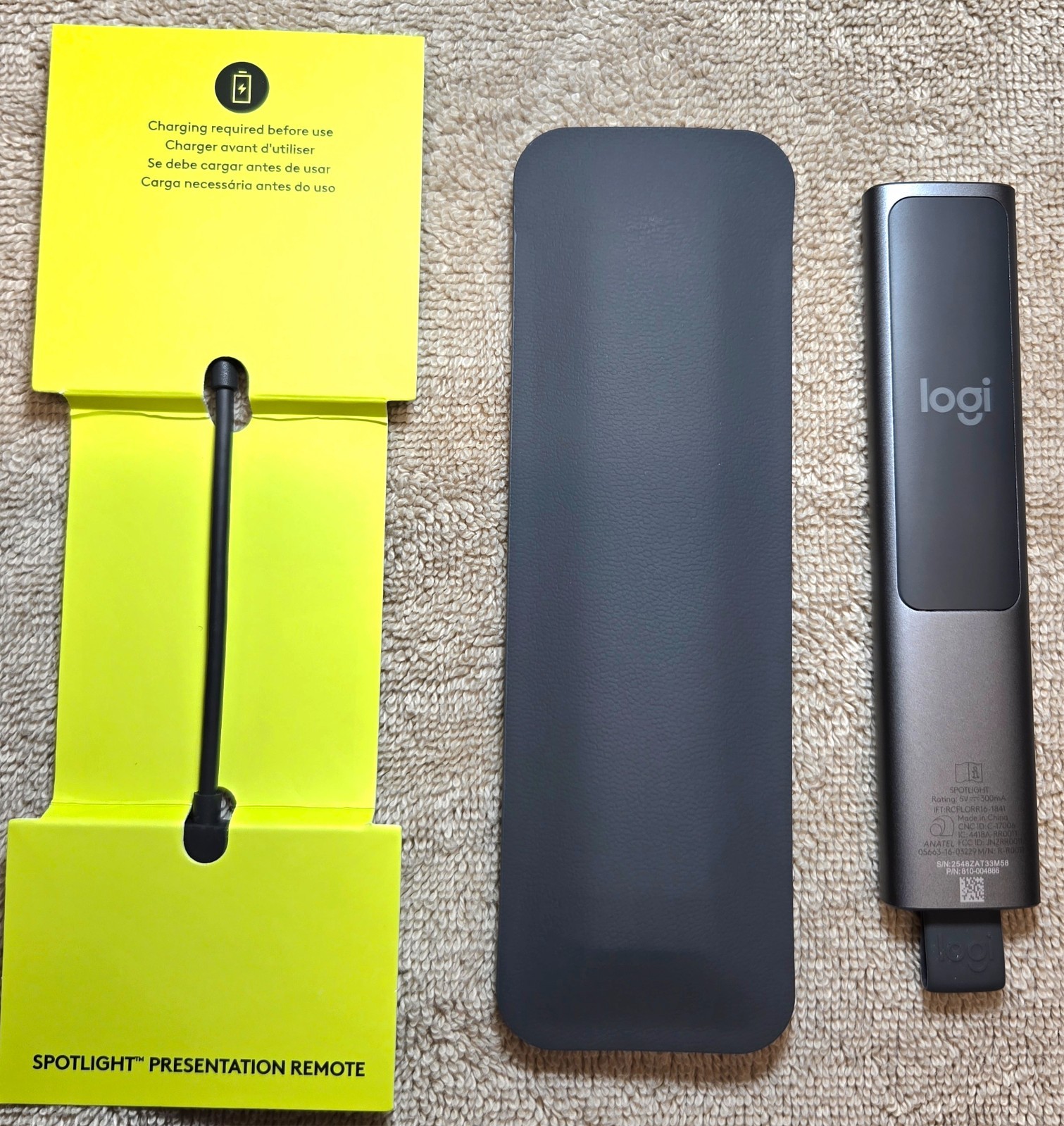 Logitech Spotlight Presentation Pointer Remote, 910-004654, Slate, Never Used