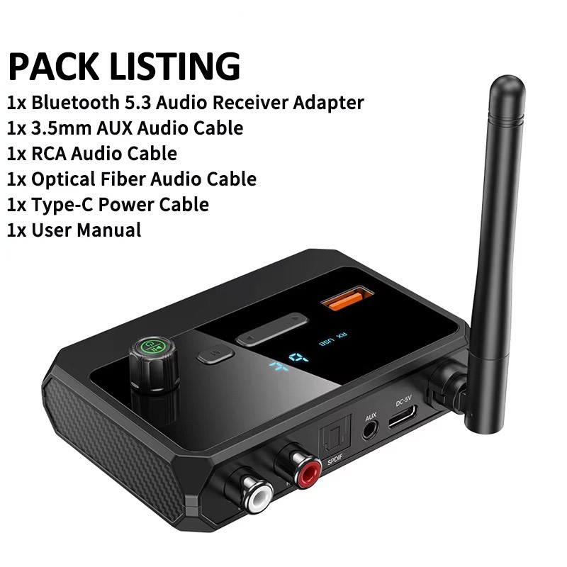 Bluetooth Receiver for Home Stereo Optical Low Latency HD Audio Wireless Adapter