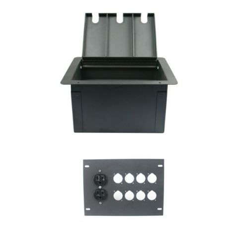 Elite Core Recessed Pocket Floor Box With 8 Punched D Holes and Duplex AC Outlet