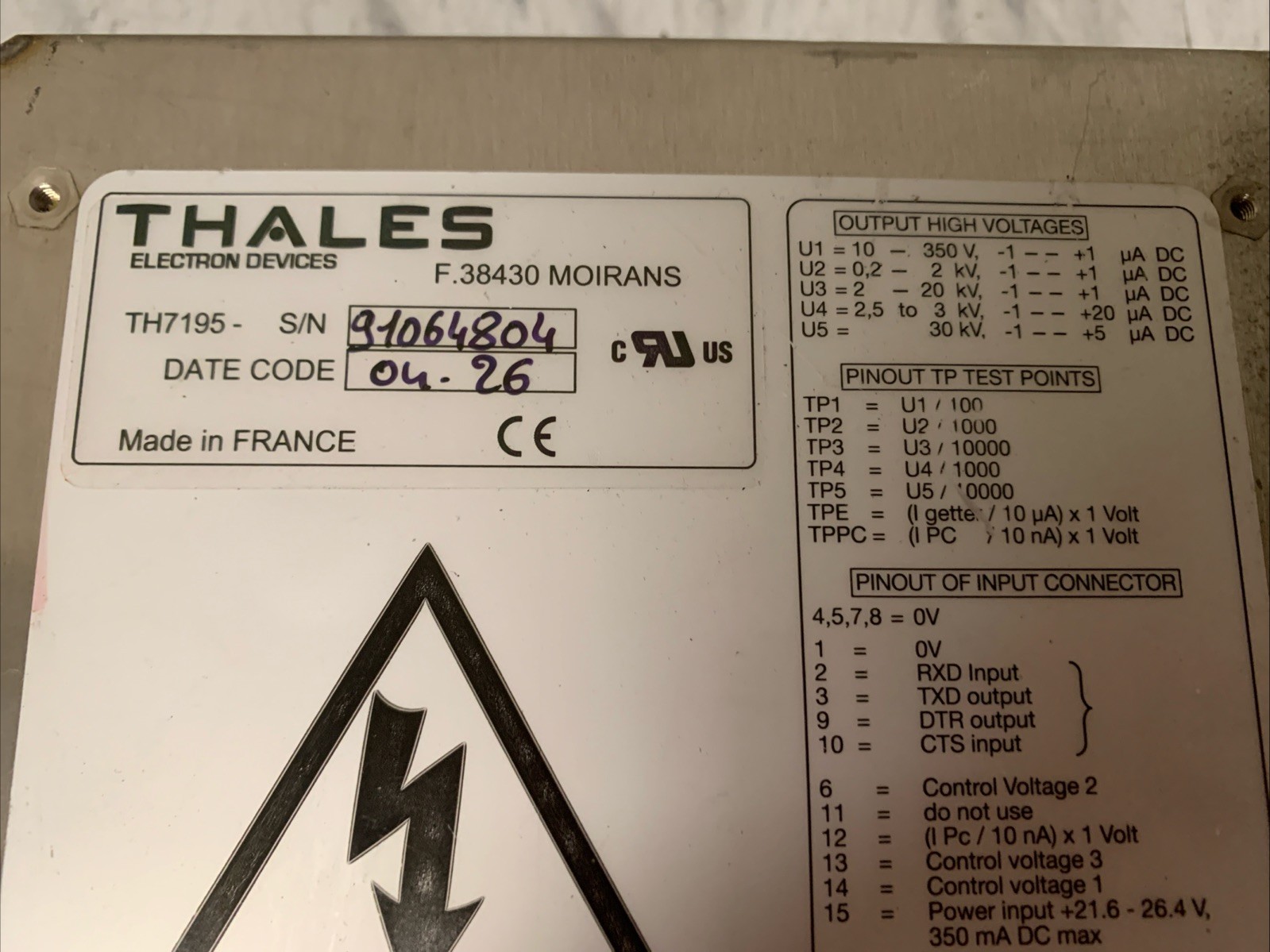 thales electron devices TH7195 MOIRANS