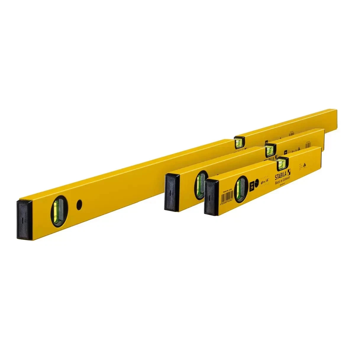 Stabila 3pc Spirit Level Set Type 70 - (40cm, 60cm, 120cm) - Pack of 3