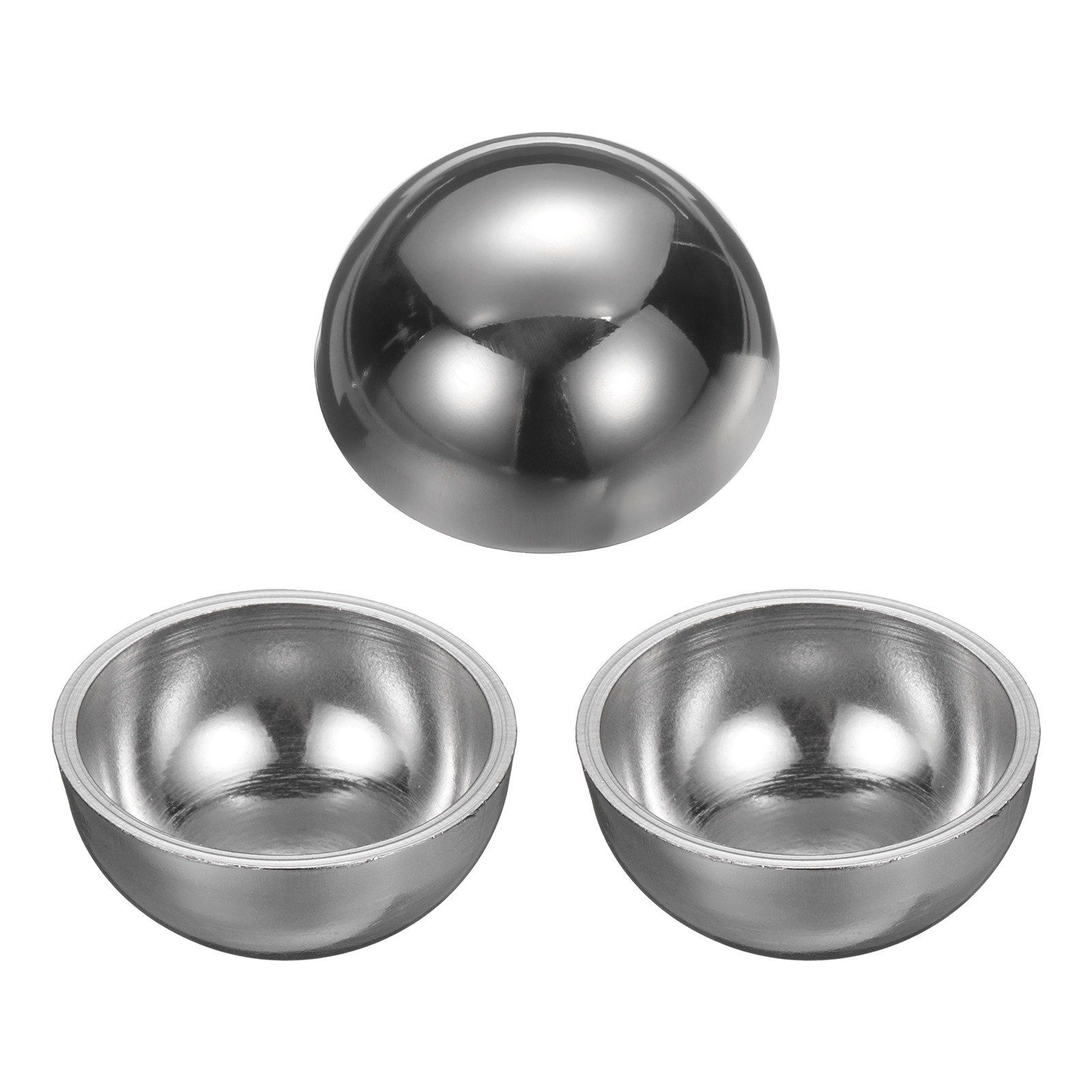 3pcs 25mm(1") OD 304 Stainless Steel Hollow Mirror Polished Hemisphere Ball